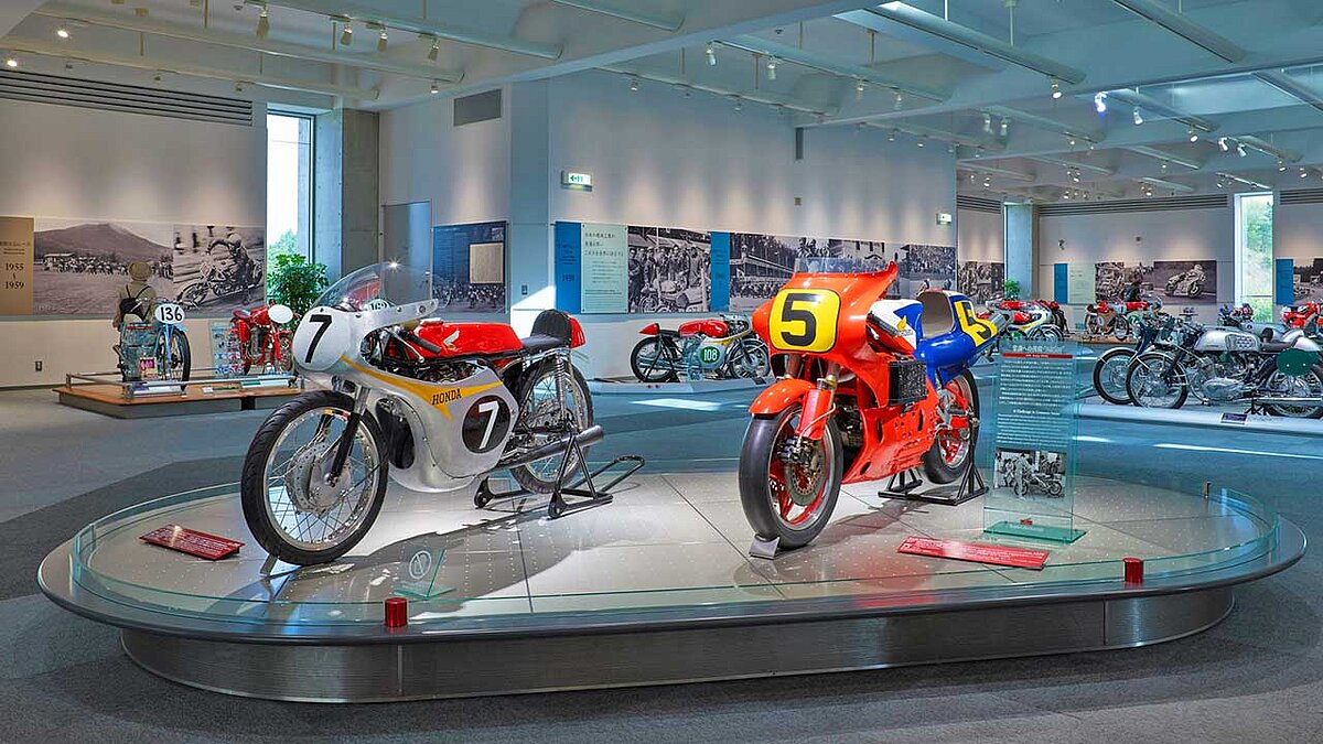Ein Blick ins Innere der „Honda Collection Hall“ in Motegi, Japan.