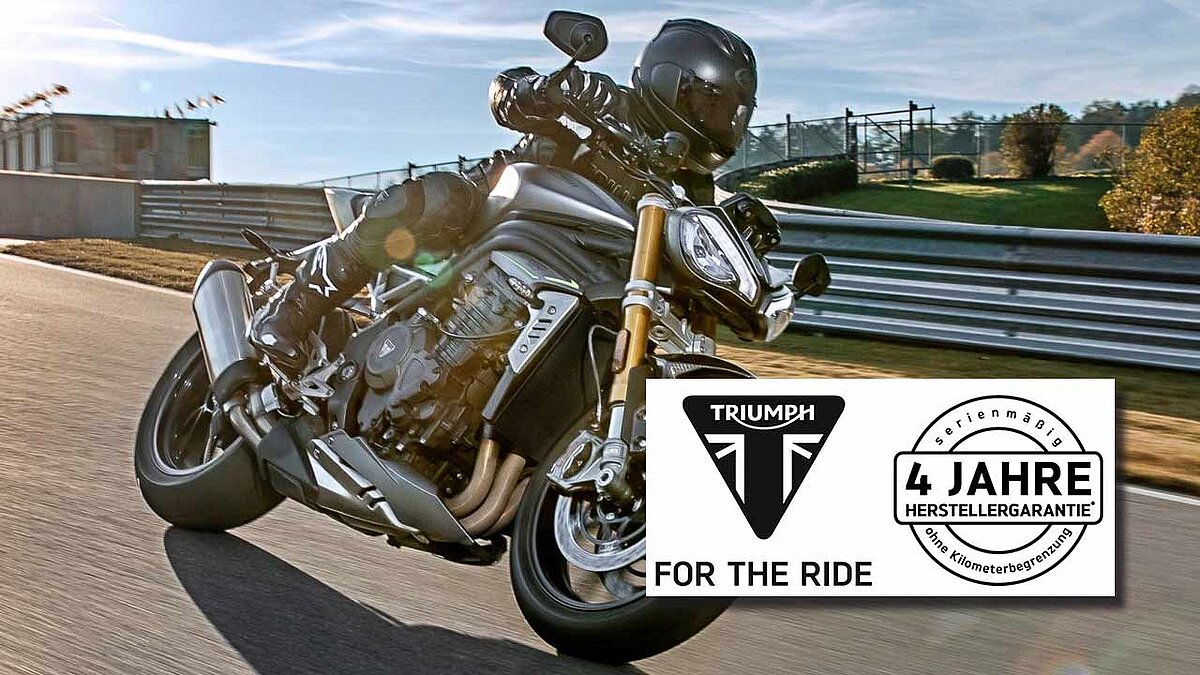 Triumph gewährt ab sofort für alle Neufahrzeuge vier Jahre Herstellergarantie.