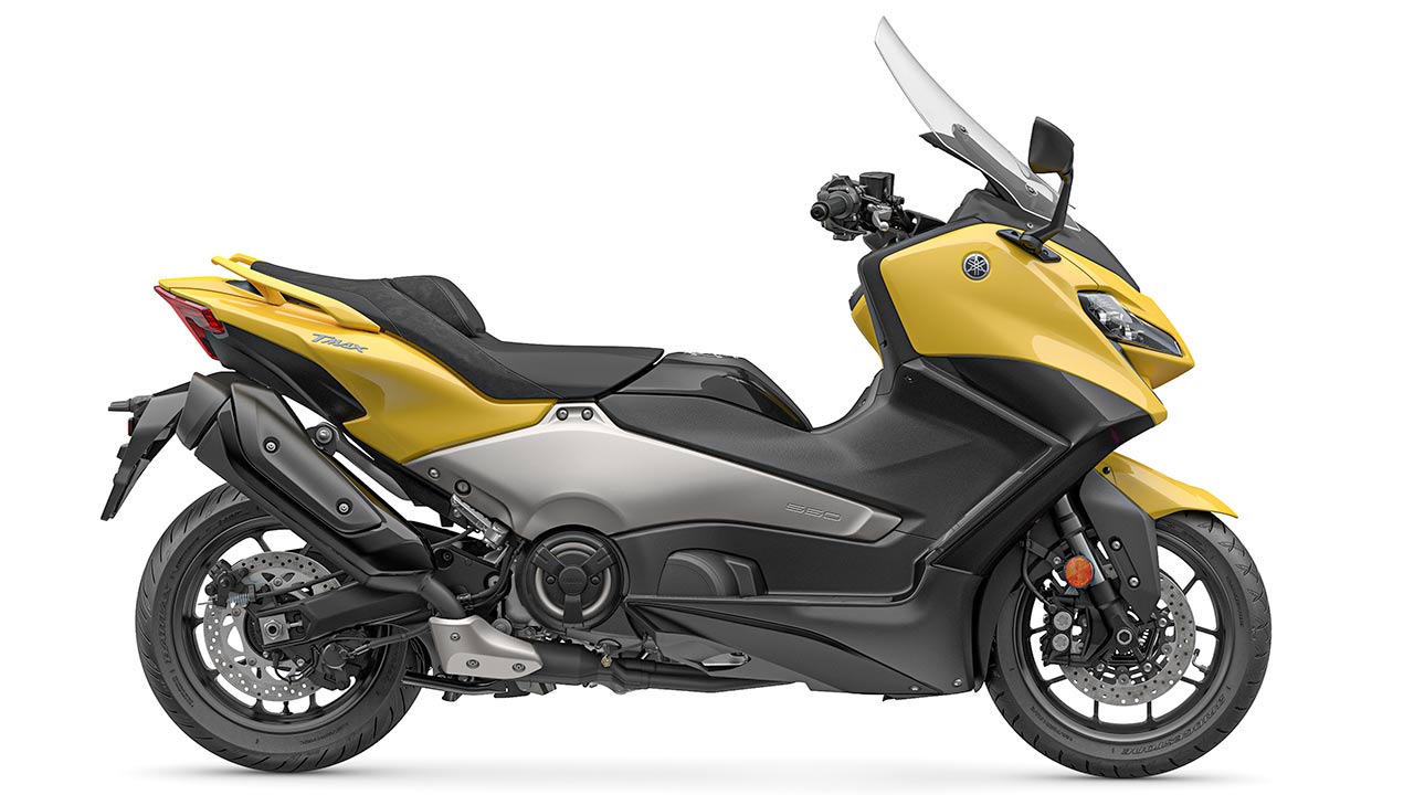 Mit dem Farbschema „Extreme Yellow“ will Yamaha an die T-Max-Urversion erinnern.