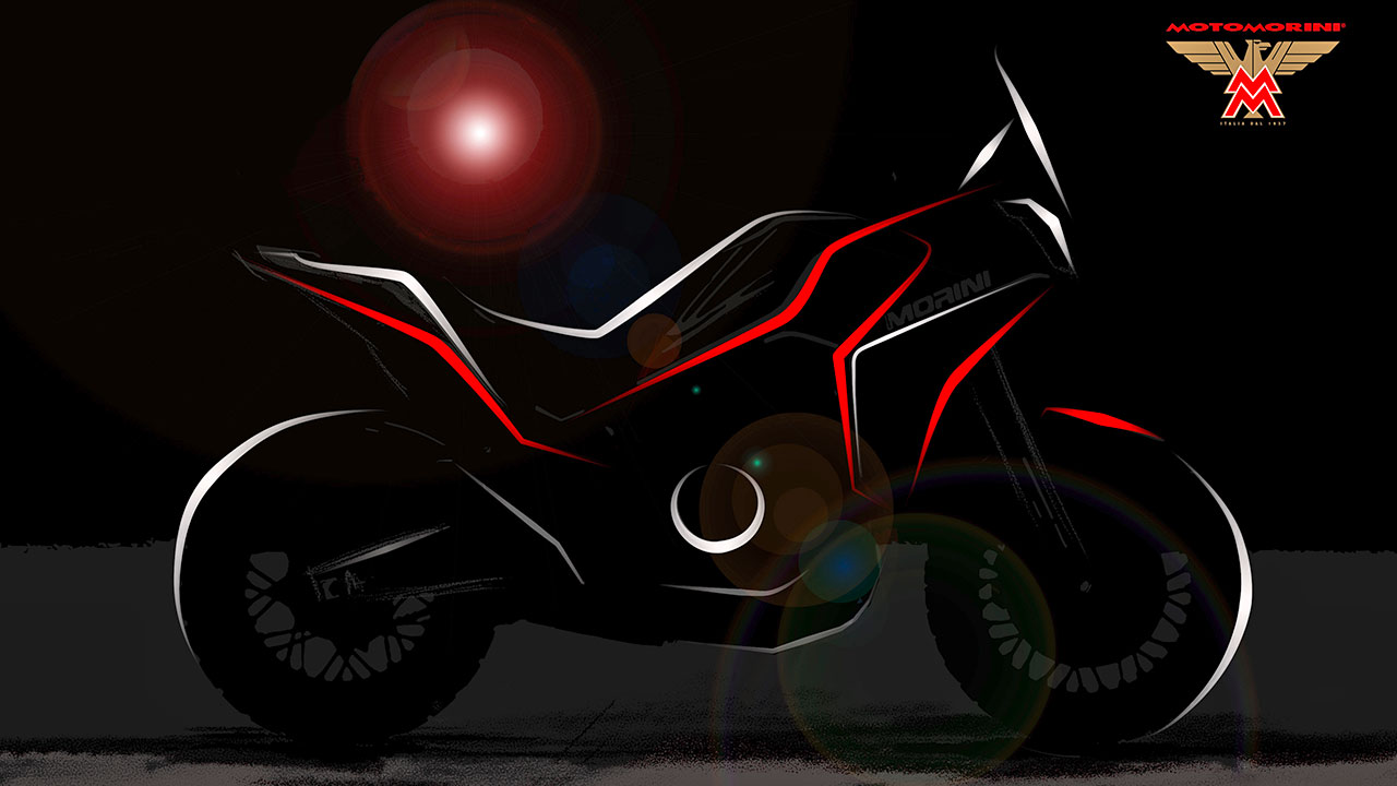Mit diesem schemenhaften Vorschaubild auf ein Mittelklasse-Adventure-Motorrad möchte Moto Morini die Fans anfixen.